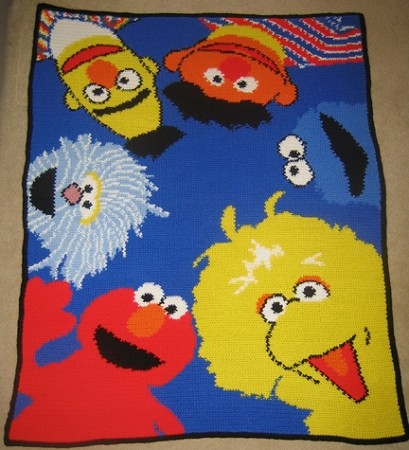 Sesame Street Our Group Hand Made Afghan