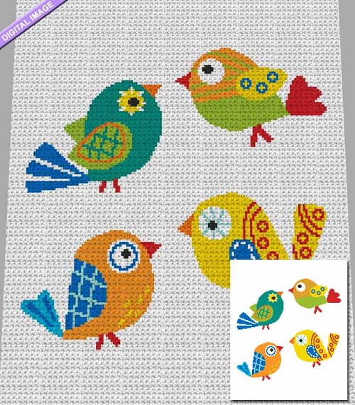 Boho Birds Crochet Pattern
