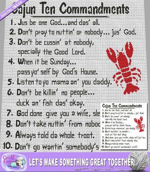 Cajun Ten Commandments Crochet Pattern