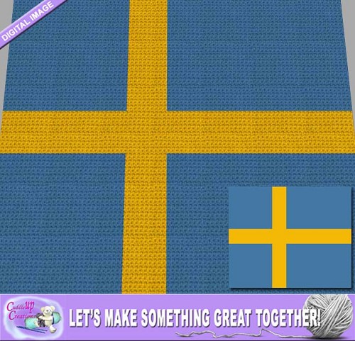 Sweden Flag Crochet Pattern