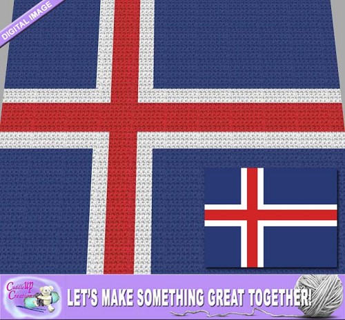Iceland Flag Crochet Pattern