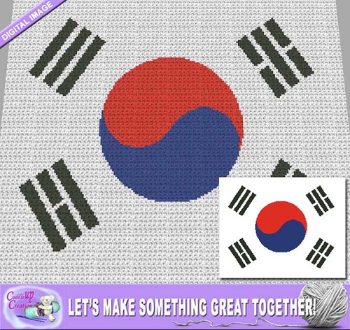 South Korea Flag Crochet Pattern