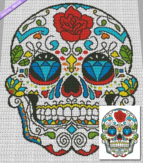 Day of the Dead Crazy Skull Crochet Pattern