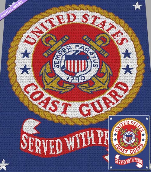 US Coast Guard - Served with Pride Crochet Pattern