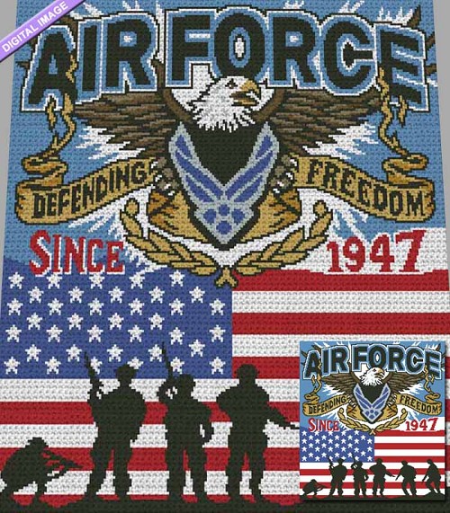 Air Force Defending Freedom Crochet Pattern