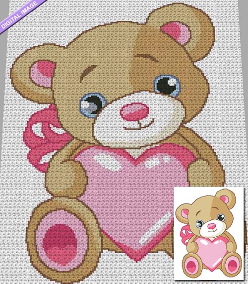 Teddy Bear Has A Heart Crochet Pattern
