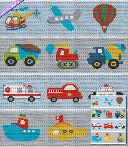 Excavators Crochet Pattern