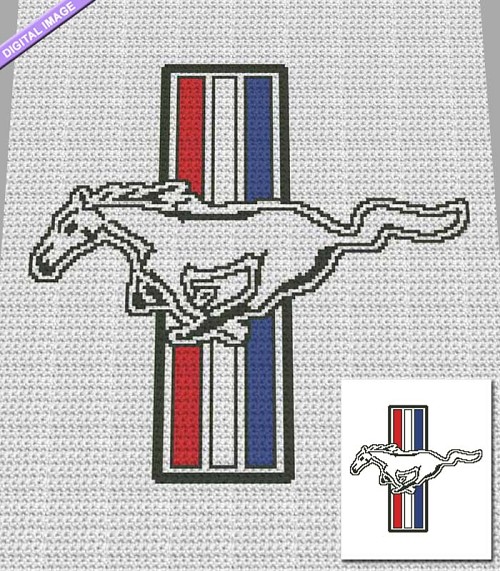 Mustang Logo Crochet Pattern