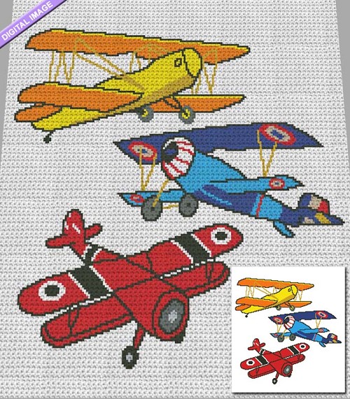 Vintage Airplanes Crochet Pattern